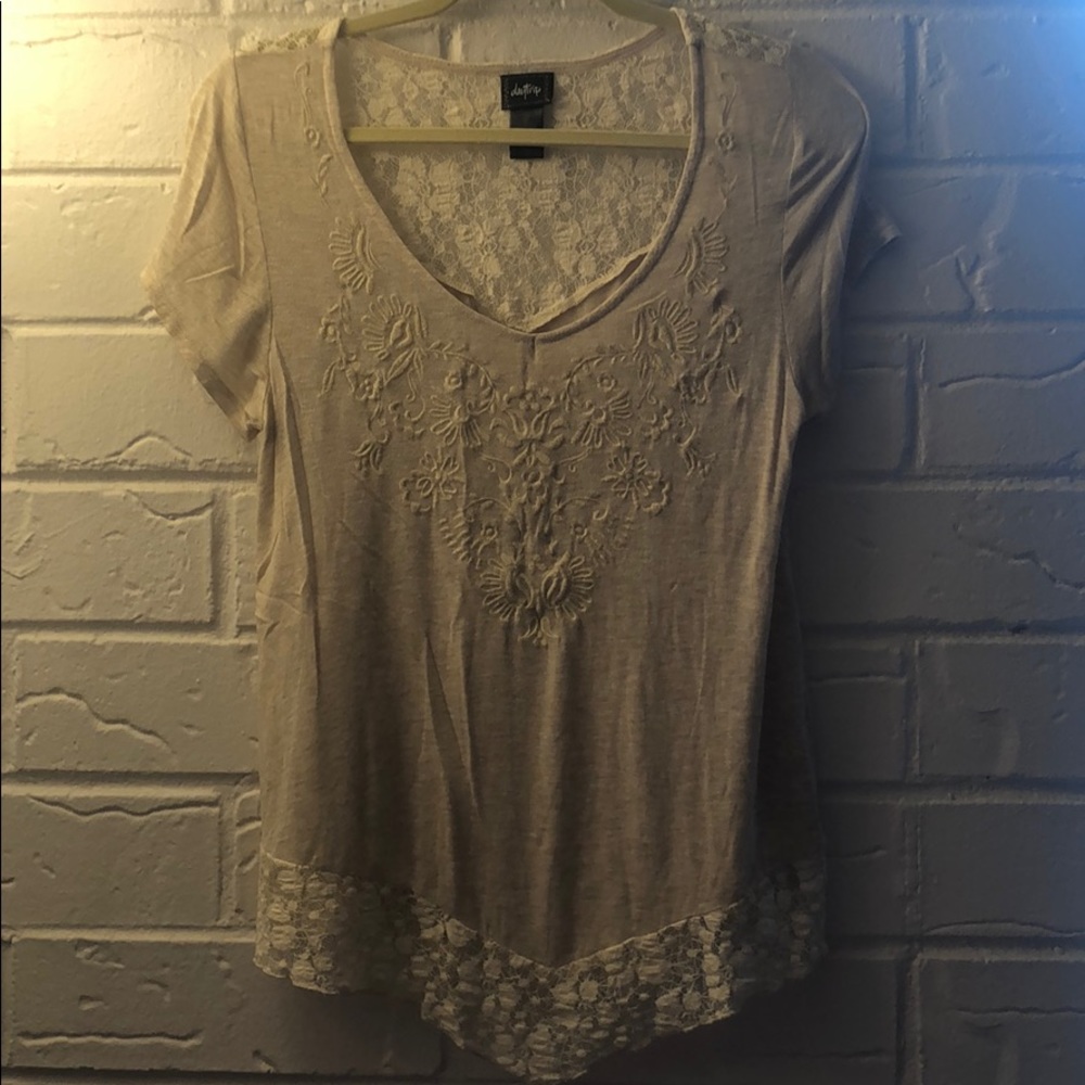 Lace Short Sleeve Blouse